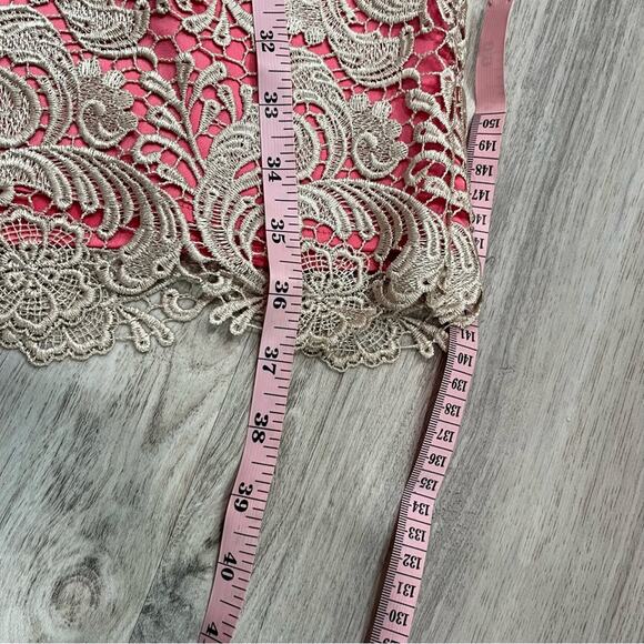 Eliza J Pink Brocade Overlay Lace Sheath Dress - Picture 9 of 9